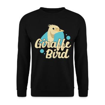 Funny Ostrich Lover Giraffe Bird Illustration for - Unisex Sweatshirt - black - Front - Alina (178cm) & Michal (187cm)