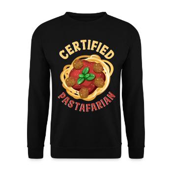 Flying Spaghetti Monster FSM - Unisex Sweatshirt - black - Front - Alina (178cm) & Michal (187cm)