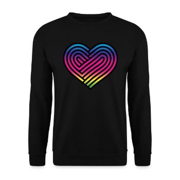 Rainbow Heart Homosexuality LGBT Love - Unisex Sweatshirt - black - Front - Alina (178cm) & Michal (187cm)