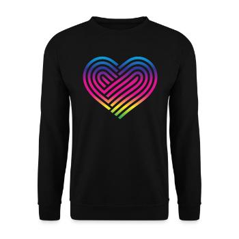 Rainbow Heart Homosexuality LGBT Love - Unisex Sweatshirt - black - Front - Alina (178cm) & Michal (187cm)