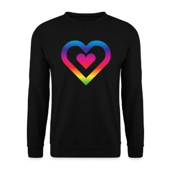 Rainbow Heart Homosexuality LGBT Love - Unisex Sweatshirt - black - Front - Alina (178cm) & Michal (187cm)