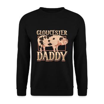 Papa cochon du Gloucestershire Old Spot - Sweat-shirt Unisexe - noir - Devant - Alina (178cm) & Michal (187cm)