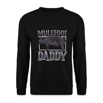 Mulefoot Schwein Papa - Unisex Pullover - Schwarz - Vorne - Alina (178cm) & Michal (187cm)