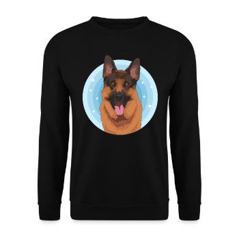 Cadeau Berger Allemand - Sweat-shirt Unisexe - noir - Devant - Alina (178cm) & Michal (187cm)