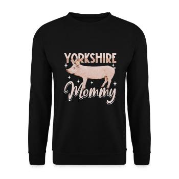 Maman cochon du Yorkshire - Sweat-shirt Unisexe - noir - Devant - Alina (178cm) & Michal (187cm)