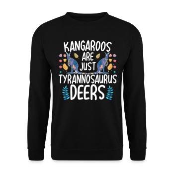 Kangaroos are just Tyrannosaurus deer Funny Kä - Unisex Sweatshirt - black - Front - Alina (178cm) & Michal (187cm)