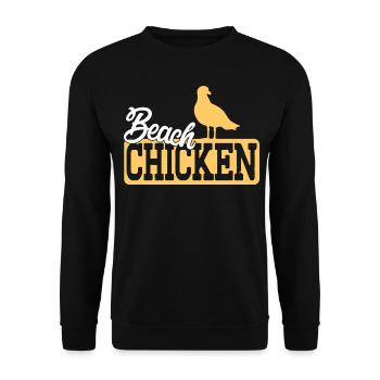 Funny seagull beach chicken design for seagull fans. S - Unisex Sweatshirt - black - Front - Alina (178cm) & Michal (187cm)