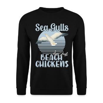 Les mouettes ne sont que des poulets de plage, des mouettes, des poulets de plage - Sweat-shirt Unisexe - noir - Devant - Alina (178cm) & Michal (187cm)