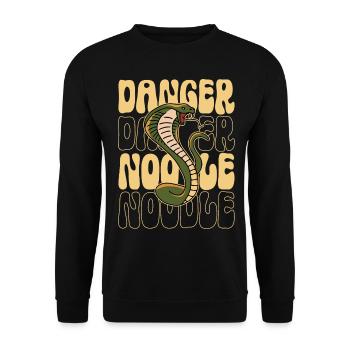 Drôle d’amoureux du serpent danger nouille graphique - Sweat-shirt Unisexe - noir - Devant - Alina (178cm) & Michal (187cm)