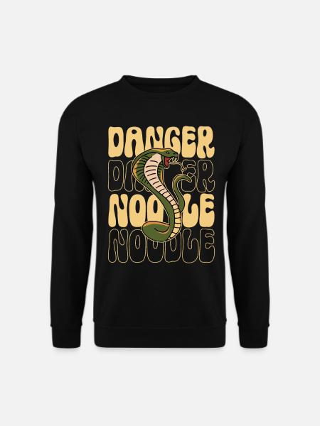 Funny snake lovers danger noodle graphic - Unisex Sweatshirt - black
