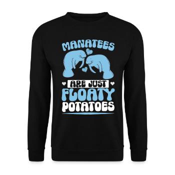 Seekühe sind einfach schwimmende Kartoffeln Seeküh - Unisex Pullover - Schwarz - Vorne - Alina (178cm) & Michal (187cm)