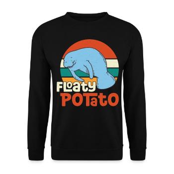Funny Manatee Manatee Floaty Potato Illustratio - Unisex Sweatshirt - black - Front - Alina (178cm) & Michal (187cm)