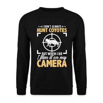 Chasse au coyote Chasseur de coyote Yote - Sweat-shirt Unisexe - noir - Devant - Alina (178cm) & Michal (187cm)