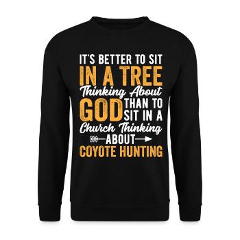Chasse au coyote Chasseur de coyote Yote - Sweat-shirt Unisexe - noir - Devant - Alina (178cm) & Michal (187cm)
