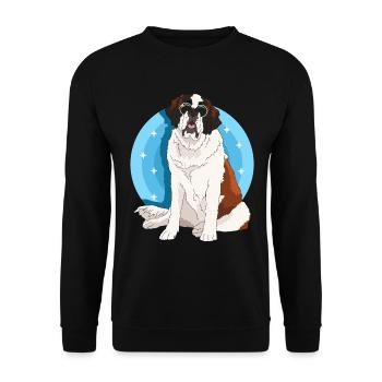 Bernhardiner Hund St. Bernhardshund Geschenk - Unisex Pullover - Schwarz - Vorne - Alina (178cm) & Michal (187cm)