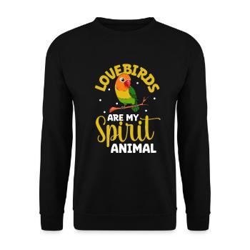 Lieblingstier - Unzertrennliche - Unisex Pullover - Schwarz - Vorne - Alina (178cm) & Michal (187cm)