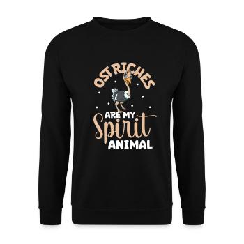 Favorite animal - ostrich - Unisex Sweatshirt - black - Front - Alina (178cm) & Michal (187cm)
