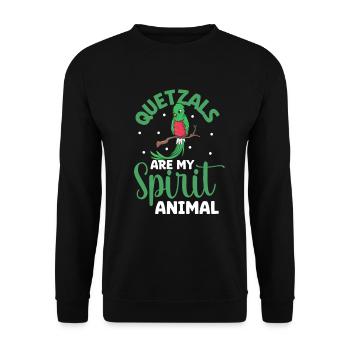 Lieblingstier - Quetzal - Unisex Pullover - Schwarz - Vorne - Alina (178cm) & Michal (187cm)