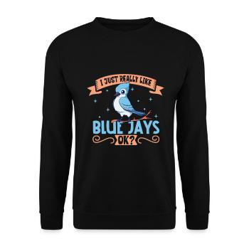 J’aime mon geai bleu - Sweat-shirt Unisexe - noir - Devant - Alina (178cm) & Michal (187cm)