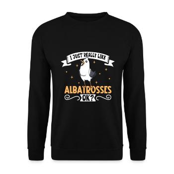 J’adore mon albatros - Sweat-shirt Unisexe - noir - Devant - Alina (178cm) & Michal (187cm)