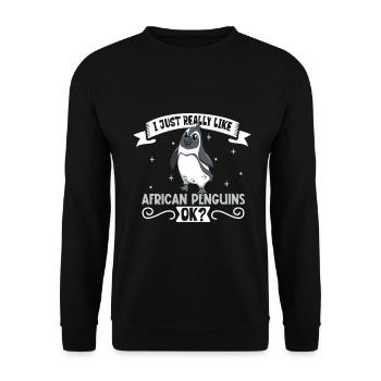 J’adore mon manchot africain - Sweat-shirt Unisexe - noir - Devant - Alina (178cm) & Michal (187cm)