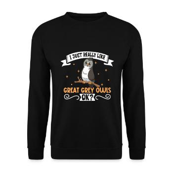 I love my Bearded Owl - Unisex Sweatshirt - black - Front - Alina (178cm) & Michal (187cm)
