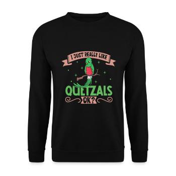 I love my quetzal - Unisex Sweatshirt - black - Front - Alina (178cm) & Michal (187cm)