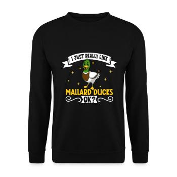 J’aime mon canard colvert - Sweat-shirt Unisexe - noir - Devant - Alina (178cm) & Michal (187cm)