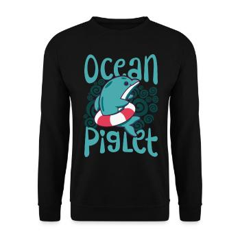 Drôle de dauphin amoureux de l’océan cochon d’art f - Sweat-shirt Unisexe - noir - Devant - Alina (178cm) & Michal (187cm)