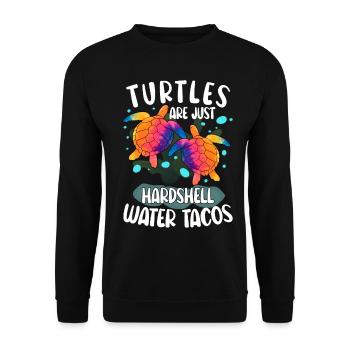 Les tortues ne sont que des tacos d’eau à carapace dure Tortues Wat - Sweat-shirt Unisexe - noir - Devant - Alina (178cm) & Michal (187cm)