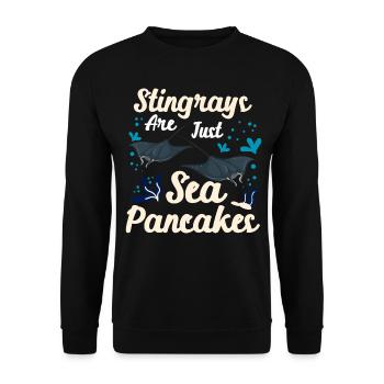Stingrays Are Just Sea Pancakes Stingrays Are Sea - Unisex Sweatshirt - black - Front - Alina (178cm) & Michal (187cm)