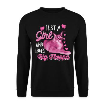 Big Floppa Caracal Cat Meme Girl qui aime Big Flo - Sweat-shirt Unisexe - noir - Devant - Alina (178cm) & Michal (187cm)