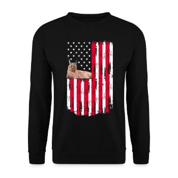 Big Floppa Karakal Cat Meme - Unisex Sweatshirt - black - Front - Alina (178cm) & Michal (187cm)