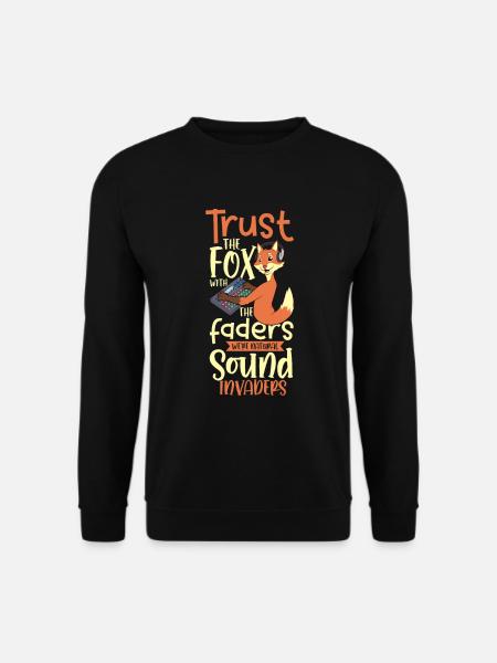Fuchs am Mischpult - Tontechniker - Unisex Pullover - Schwarz