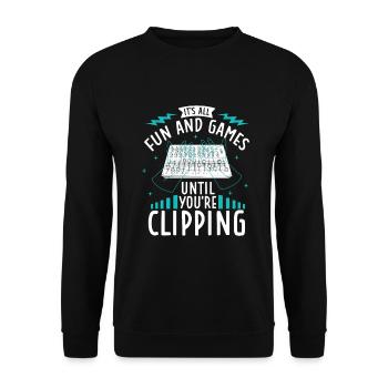 Clipping - Sound Engineer - Unisex Pullover - Schwarz - Vorne - Alina (178cm) & Michal (187cm)