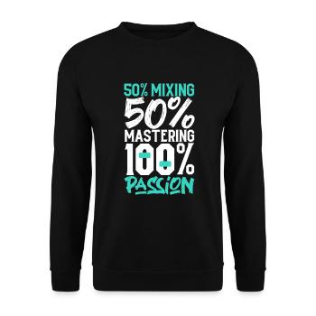 100 Prozent Leidenschaft - Tontechniker - Unisex Pullover - Schwarz - Vorne - Alina (178cm) & Michal (187cm)