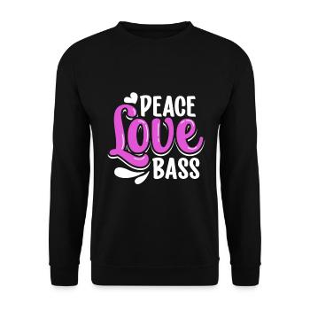 Peace Love Bass - Sound Engineer - Unisex Sweatshirt - black - Front - Alina (178cm) & Michal (187cm)