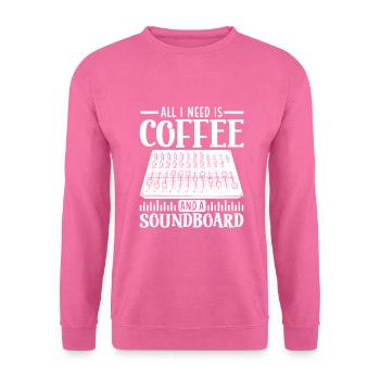 Kaffee und Mischpult - Tontechniker - Unisex Pullover - Pink - Vorne