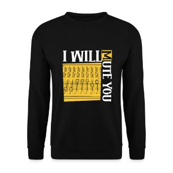 Je vais te mettre en sourdine - Ingénieur du son - Sweat-shirt Unisexe - noir - Devant - Alina (178cm) & Michal (187cm)