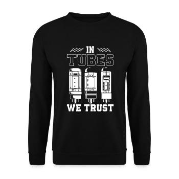 In tubes we trust - Vakuumröhre - Unisex Pullover - Schwarz - Vorne - Alina (178cm) & Michal (187cm)