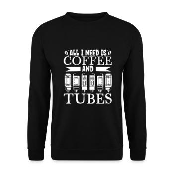 Coffee and vacuum tubes - Unisex Sweatshirt - black - Front - Alina (178cm) & Michal (187cm)