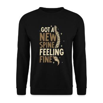 New Spine - Back Surgery - Unisex Sweatshirt - black - Front - Alina (178cm) & Michal (187cm)