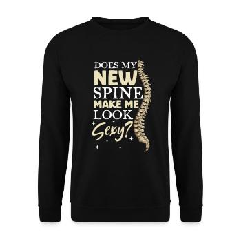 Does my new spine make me sexy? Back surgery - Unisex Sweatshirt - black - Front - Alina (178cm) & Michal (187cm)