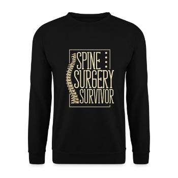 Spine Surgery Survivor - Back Surgery - Unisex Sweatshirt - black - Front - Alina (178cm) & Michal (187cm)