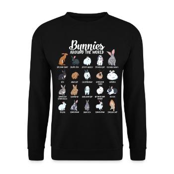 Lapins du monde - Lapin - Sweat-shirt Unisexe - noir - Devant - Alina (178cm) & Michal (187cm)