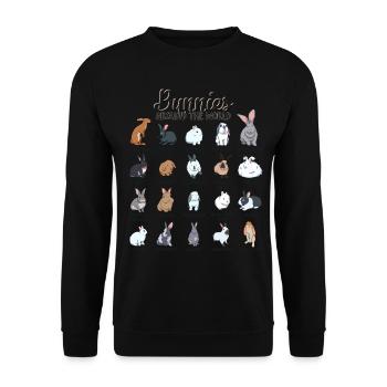 Lapins du monde - Races de lapins - Sweat-shirt Unisexe - noir - Devant - Alina (178cm) & Michal (187cm)
