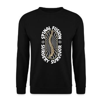 Back Surgery Survivor - Unisex Sweatshirt - black - Front - Alina (178cm) & Michal (187cm)