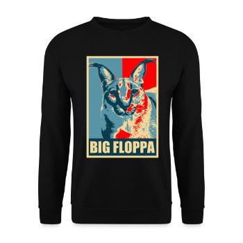 Big Floppa Karakal Cat Meme - Unisex Sweatshirt - black - Front - Alina (178cm) & Michal (187cm)