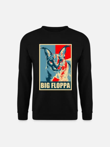Big Floppa Karakal Cat Meme - Unisex Sweatshirt - black