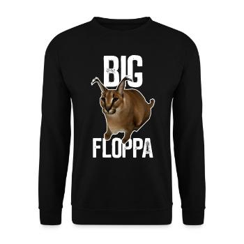 Big Floppa Karakal Cat Meme - Unisex Sweatshirt - black - Front - Alina (178cm) & Michal (187cm)
